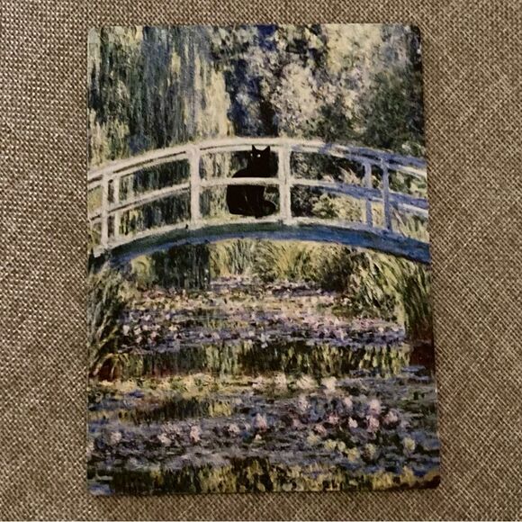 Monet Waterlilies Black Cat Magnet - Picture 3 of 4